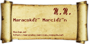 Maracskó Marcián névjegykártya